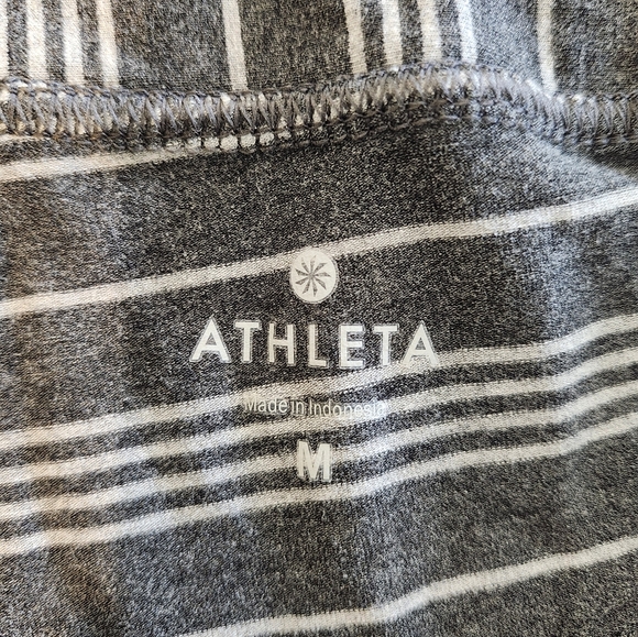 Athleta Ruched Striped Gray White Maxi Skirt Size Medium - Picture 5 of 6